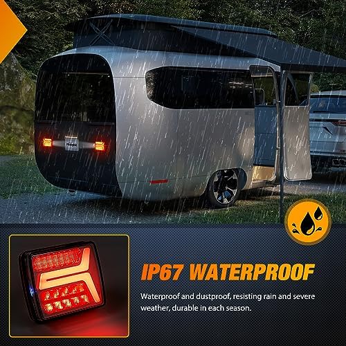 Nilight Magnetic Trailer Towing Light Kit 2PCS 58LED Wireless Rechargeable