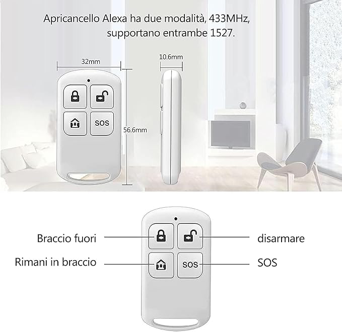 PGST Wireless Smart Remote Control Receiving Controller,with SOS Emergency Alarm Button,for Patients Disabled Elderly,Compatible with Alarm Security System Control Panel(PF50-1)