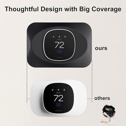 Wall Plate Cover Compatible with Ecobee Smart Thermostat Essential, Practical Ecobee Thermostat Trim Kit, Programmable WiFi Thermostat Accessory (Black Magic) (Black)