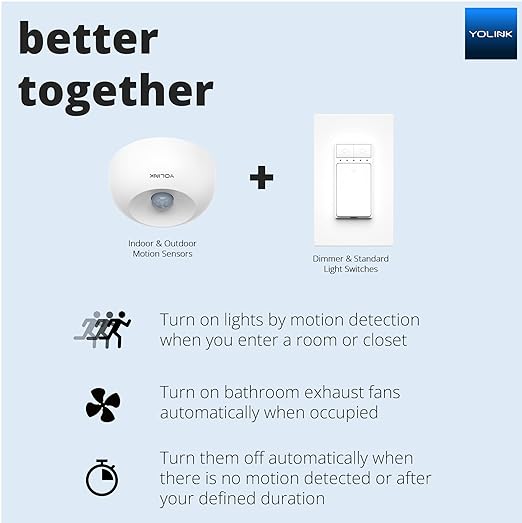 YoLink Smart Dimmer Switch, Alexa, Google, IFTTT Integration, Neutral Wire & YoLink Hub is Included
