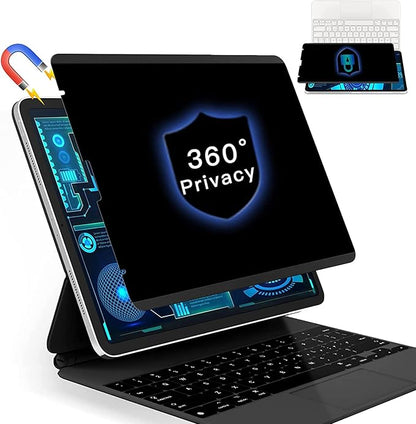 Magnetic 4 Way Privacy Screen for iPad Pro 11 Inch 2018-2022/ iPad Air 5th 2022/Air 4 2020,360° Anti-Spy Removable iPad Air Anti Blue Light Glare Anti Fingerprint Screen Protector Privacy Filter