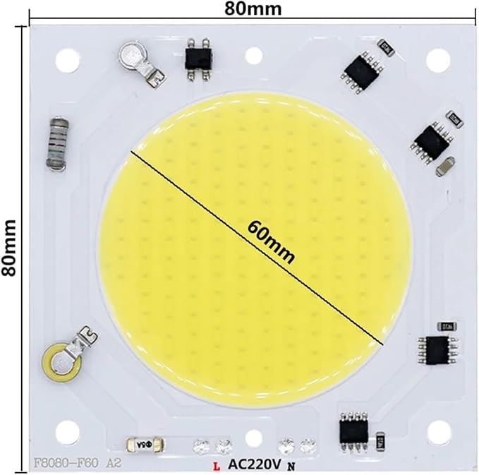 1PCS 40W AC220V LED Bulb COB Chip Smart IC Diode White 6000K 80 * 80MM High Lumen Lamp for Outdoor Indoor FloodLight for DIY LED