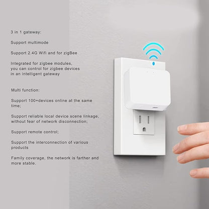 Smart Home Hub Gateway with 2.4GHz WiFi Connectivity and Type C Power Interface, Compatible with Zigbee and Bluetooth Devices - Supports Local Scene Linkage and Up to 100