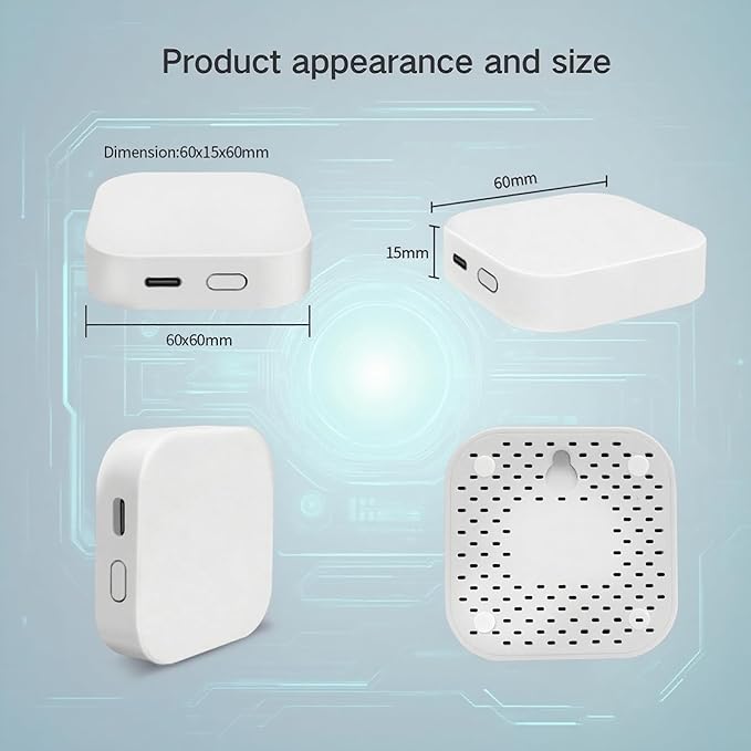 Tuya Smart Multi-Mode Gateway, Zigbee 3.0, Bluetooth Mesh, Smart Wireless Hub for Home Automation, 2.4GHz WiFi Only, APP Control, Compatible with Alexa, Google Assistant