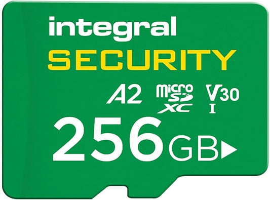 Integral 128GB High Endurance microSD Card, UHS-I V30 U3 A2, 4K for CCTV, Dash Cams, Home Security, Baby Monitors & Body cams, Up to 24 Hours Overwrite and 24,000 Hours Continuous Recording (256GB)