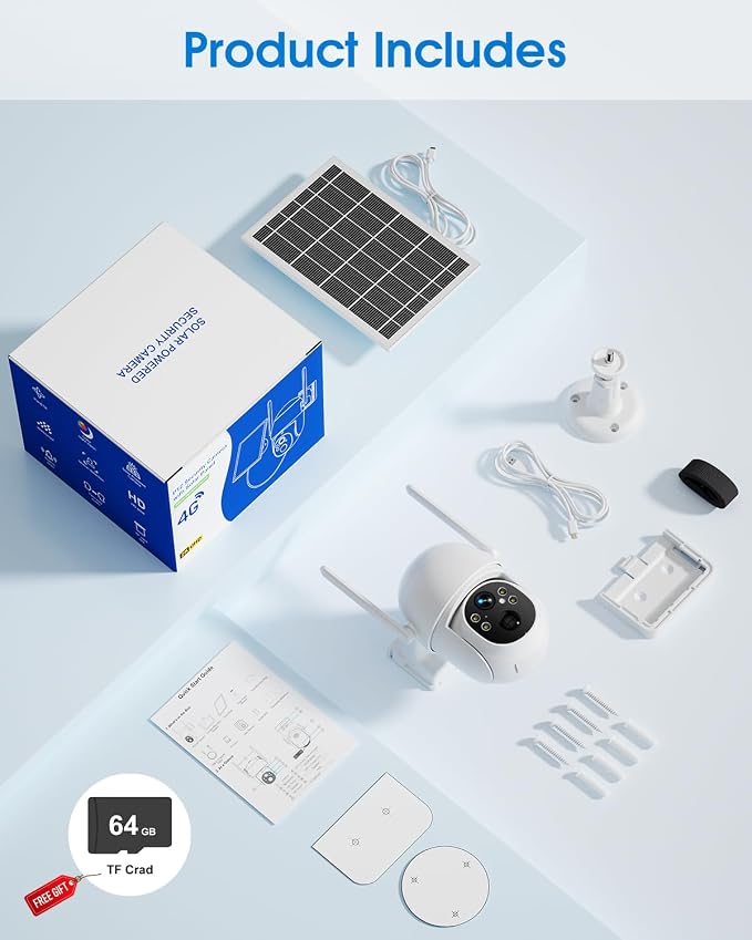SANSCO 2 Pack No WiFi 4G LTE Cellular Solar Security Camera, No Monthly Fee