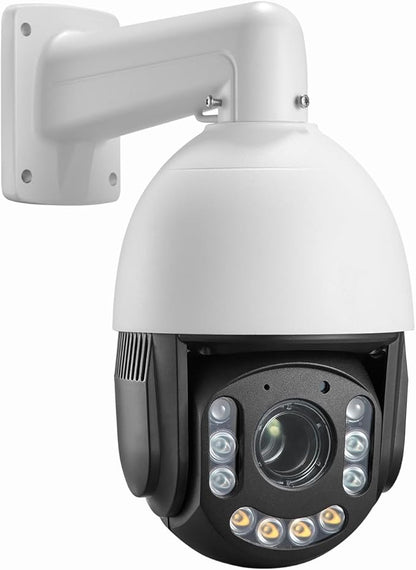 4K30fps 8MP Outdoor PTZ IP POE Auto Tracking Dome Camera Pan Tilt 20x Optical & Human Vehicle Detection,ONVIF IP Wired Camera IR & Floodlight Color night Vision, Preset ,2-Way Audio,24/7 Recording