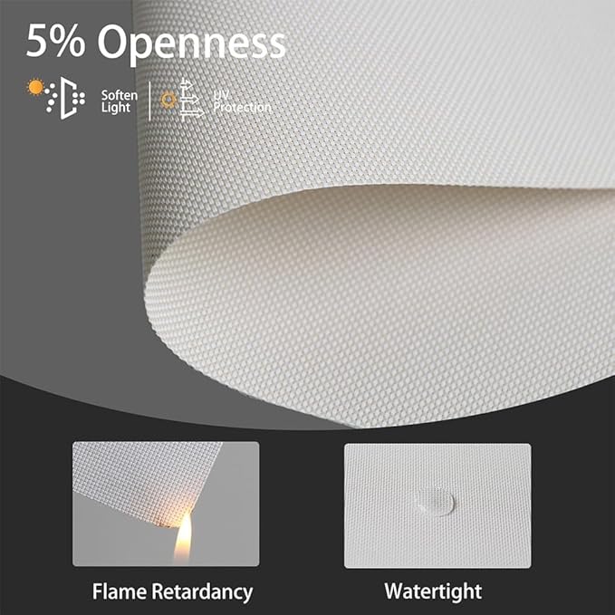 Motorized Solar Shades, Light Filtering Smart Blinds for Windows Automatic Blinds Compatible with Alexa, Falme Resistant Roller Shades Customized for Office Living Room (5% Openness Beige)