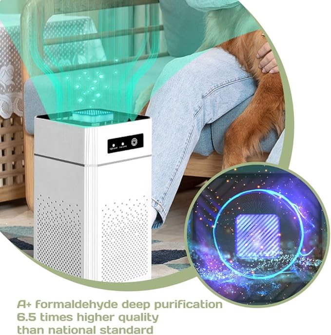 ZENG Air Purifiers for Bedroom, Office & Home – Portable Filter Claener with Multi-Layer Filter, Quiet Operation, USB Powered, Night Light, Compact Design, White