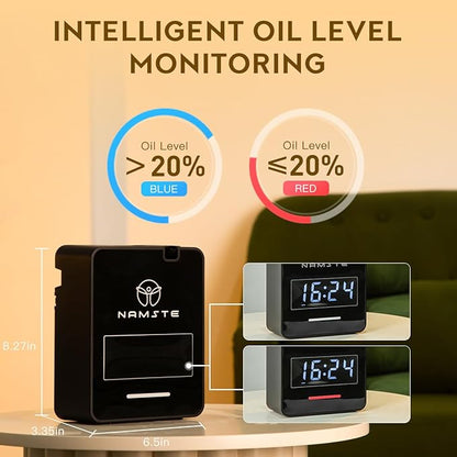 Smart Waterless Diffuser HVAC Scent Machine with Clock & Bluetooth Control 3000 Sq.Ft - Essential Oil Level Monitoring 300ML Diffusers Cold Air Tech for Large Room Home Office Aromatherapy