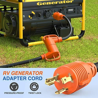 Nilight 30 Amp to 30 Amp RV Generator Adapter Cord ETL Listed L5-30P TT-30R