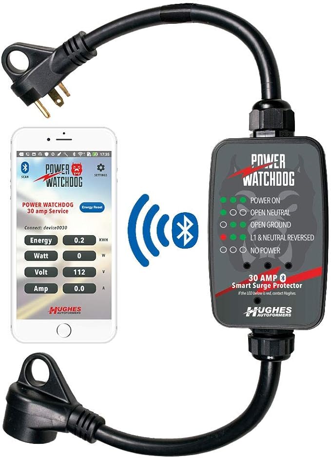 Power Watchdog PWD30 Bluetooth Surge Protector, 30A, Portable, 14 Inch