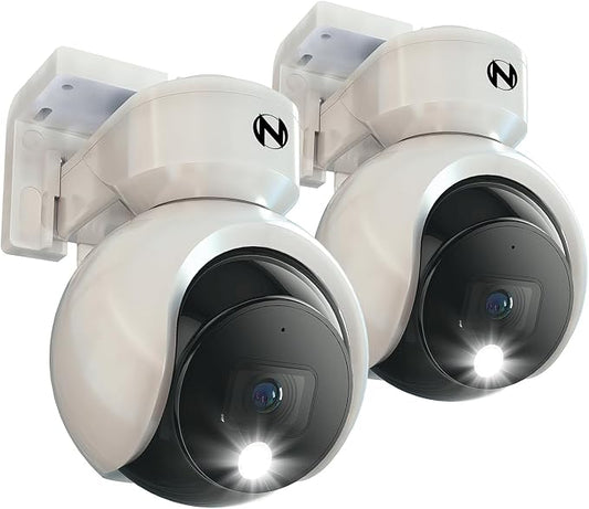 Night Owl® Add On Wired 4K Deterrence Cameras with 2-Way Audio - 2 Pack - White