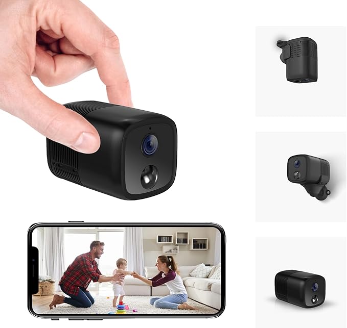UCOCARE 2K Security Camera Indoor Wireless with 5200mAh Larger Battery, Mini Security Camera for Home Security, HD Portable Camera WiFi, 160° Wide View, Smart Motion Detection, 33ft Night Vision