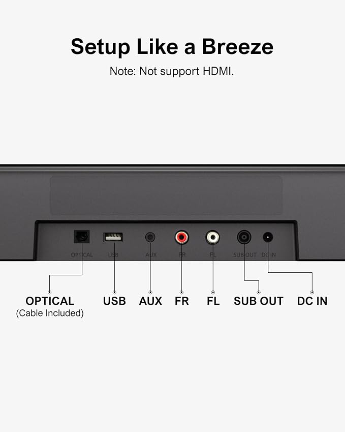 ULTIMEA 7.1ch Sound Bar with Subwoofer, Virtual Surround Sound System