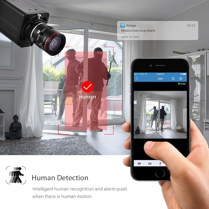 2K 4MP HD Mini CCTV POE WDR AI Box Bullet Netwok IP Security Camera 1/1.8" 6-12mm F1.6 Varifocal Lens Human Vehicle Motion Detection Face Record XMEYE