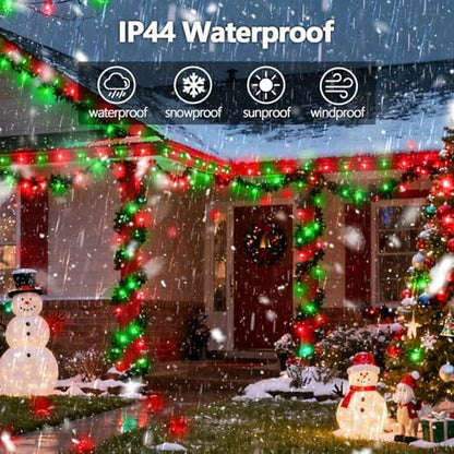 Voice Control 88 Ft 240 LED Smart String Lights with Remote, Red and Green