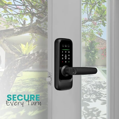 3D Face Recognition Smart Door Lock with Camera, Video Doorbell & Intercom– Keyless Entry Deadbolt with Face ID, Palm Vein, Fingerprint, Passcode, Card, Tuya App & Key, Auto-Lock, Mortise Latch, Home