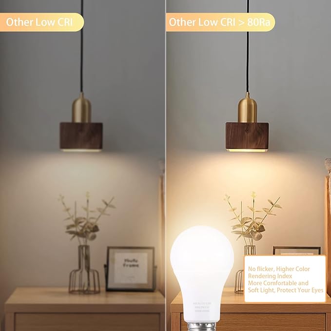 A19 LED Light Bulbs with Remote Control, 800LM 9W, 60W Equivalent LED Bulbs,Stepless Dimmable 3000K-6000K,E26 Base,CRI 80+,2.4GHz,25000+ Hours Lifespan,Light Bulb for Home Decor,1Bulb&1Remote