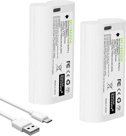 2-Pack WBAT1 Replacement Battery, Upgraded 7000mAh USB-C Removable Battery Pack for WYZE Cam Pro 2K Camera