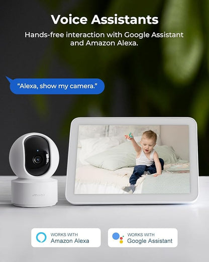 IMILAB 2.5K Indoor Camera, Room Camera for Bedroom, Dog/Pet/Baby/Nanny Cam with Xiaomi Home App, 360° Pan & Tilt Home Security Cam, Night Vision, Two Way Audio, 2.4GHz WiFi, No Subscription (C21)