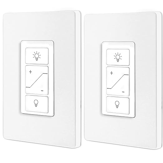 Smart Remote Dimmer Switch ，Compatible with Alexa:Just Link to The Amazon Echo in one Step. 2pack
