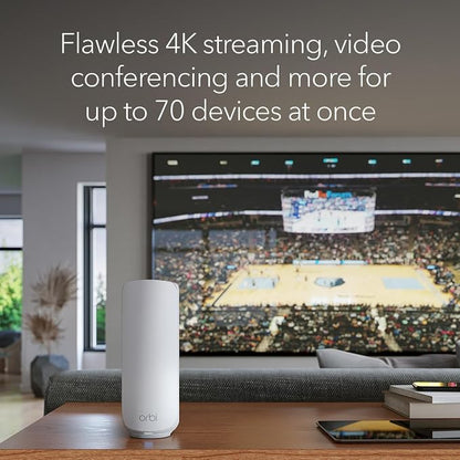 NETGEAR Orbi 360 Series Dual-Band WiFi 7 Mesh Network System for Home (RBE363) – Wireless Router (no Modem) + 2 Extenders, 5 Gbps, Covers 6,000 sq.ft., 70 Devices, 2.5GB Internet Port, BE5000