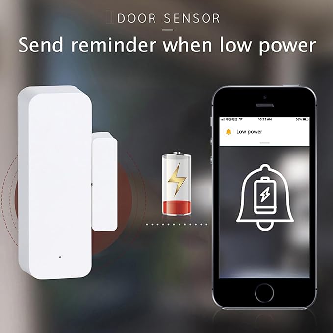 WiFi Door Sensor Window Detector: Smart Window Contact Sensor, Wireless Magnetic Door Open Detector with Free Notification Alerts, Compatible with Alexa Google Assistant (2-Pack)