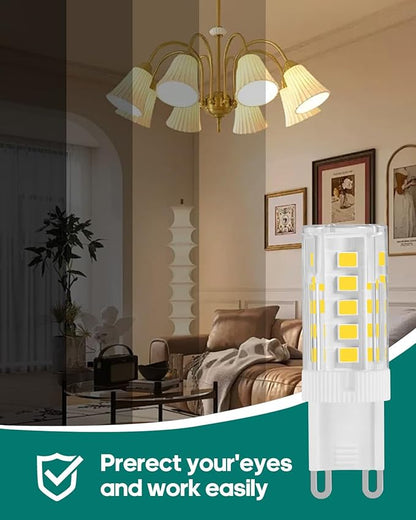 G9 LED Bulb NOT-Dimmable 3W, 30 Watt T4/T3 G9 Halogen Equivalent, 120V No-Flicker, Chandelier Bulbs, Sconce Light, Vanity Light 350LM 360° (Warm White 3000K, 2PACK)