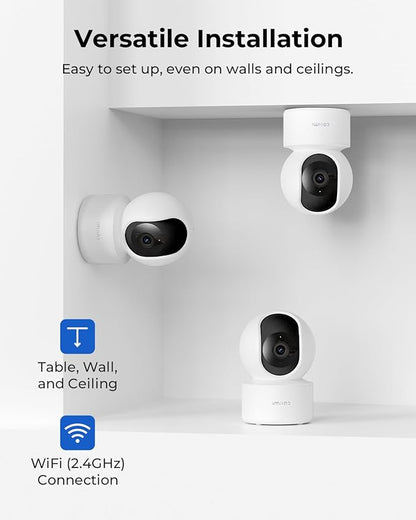 IMILAB 2.5K Indoor Camera, Room Camera for Bedroom, Dog/Pet/Baby/Nanny Cam with Xiaomi Home App, 360° Pan & Tilt Home Security Cam, Night Vision, Two Way Audio, 2.4GHz WiFi (C21 2 Pack)