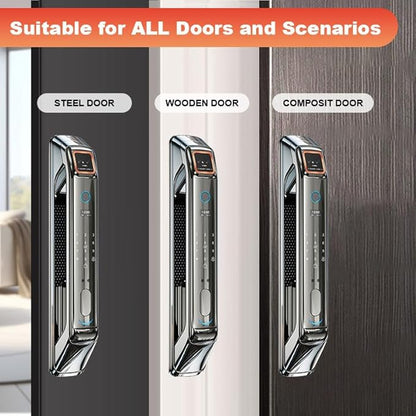 Smart Door Lock with Camera, 3D Face Recognition, Keyless Entry Palm, Face, Fingerprint, Passcode, IC Card, Video Doorbell, Intercom, JLINK App, Touchscreen Keypad, Front Door Lock, Home Security