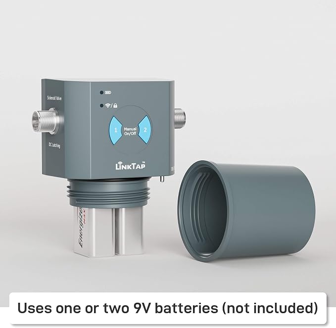 LinkTap T1 2-Zone Smart Hose Timer (Req. Gateway), Multiple Power Options | Irrigation by Weather/Volume/Duration, Intelligent Fault Detection & Alerts, Advanced Flow Monitoring, 2-Yr Warranty, IP66