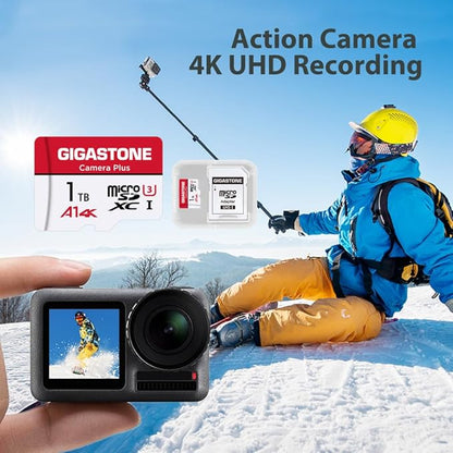 GIGASTONE 1TB Micro SD Card 4-Pack, Camera Plus, Action Camera, A1 Run App for Smartphone, 150MB/s, 4K Video Recording, Micro SDXC UHS-I A1 U3 Class 10