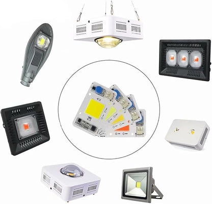 LED 50W COB Chip Bulbs AC 110V 220V Integrated Smart IC Driver Cool White Warm White Red Green Blue UV Pink Full Spectrum (Red 620nm, AC 220V)