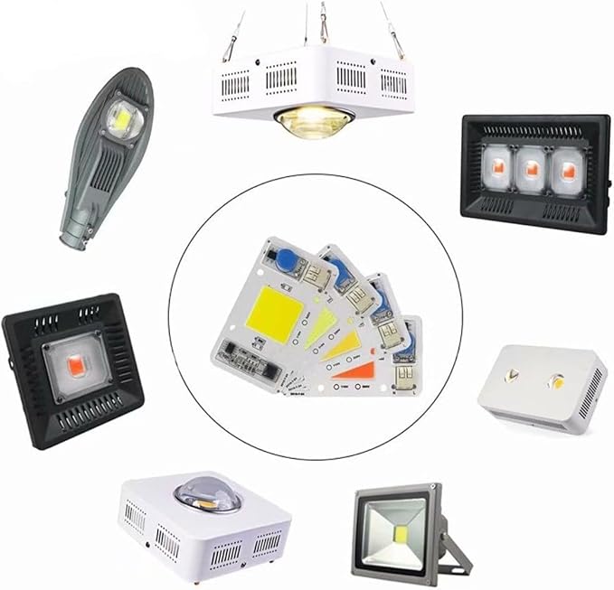 LED 50W COB Chip Bulbs AC 110V 220V Integrated Smart IC Driver Cool White Warm White Red Green Blue UV Pink Full Spectrum (Cold White 20000-25000K, AC 110V (US))