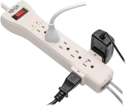 Tripp Lite 7 Outlet Surge Protector Power Strip, 15ft. Extra Long Cord, Right Angle Plug, Fax/Modem Protection, RJ11, $75K Insurance & Manufacturer's Warranty (SUPER7TEL15)
