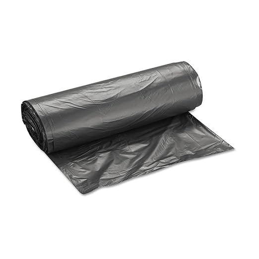 Inteplast Group S334016K 33 Gallon Capacity, 33" Length x 33" Width x 16 Mic Thickness, Black Color, HDPE Commercial Coreless Institutional Trash Can Liner (Case of 10 Roll, 25 Bags per Roll)