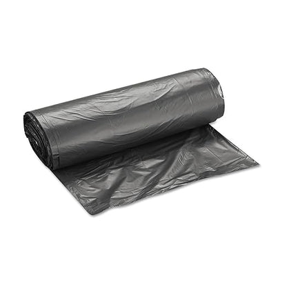 Inteplast Group S334016K 33 Gallon Capacity, 33" Length x 33" Width x 16 Mic Thickness, Black Color, HDPE Commercial Coreless Institutional Trash Can Liner (Case of 10 Roll, 25 Bags per Roll)