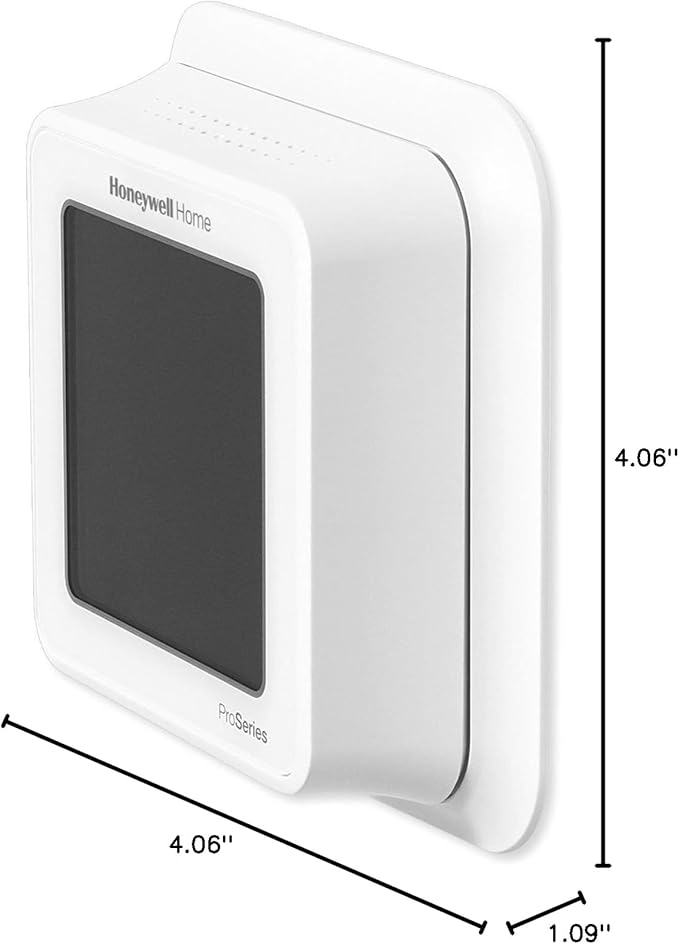 Honeywell Home TH6320ZW2007/U Z-Wave T6 Pro Programmable Touchscreen Thermostat with SmartStart, Low Voltage, UWP Mounting System, Cover Plate, Color - White