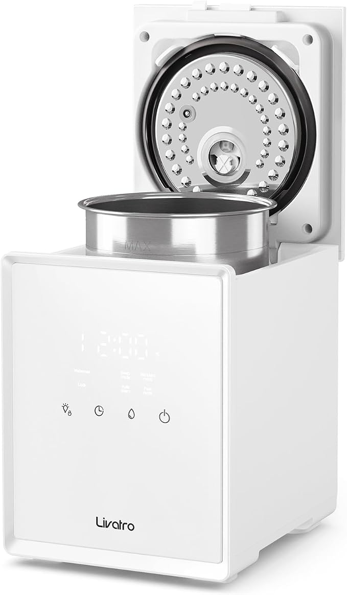 Livatro 3L Stainless Steel Humidifiers for bedroom with Warm Mist Steam