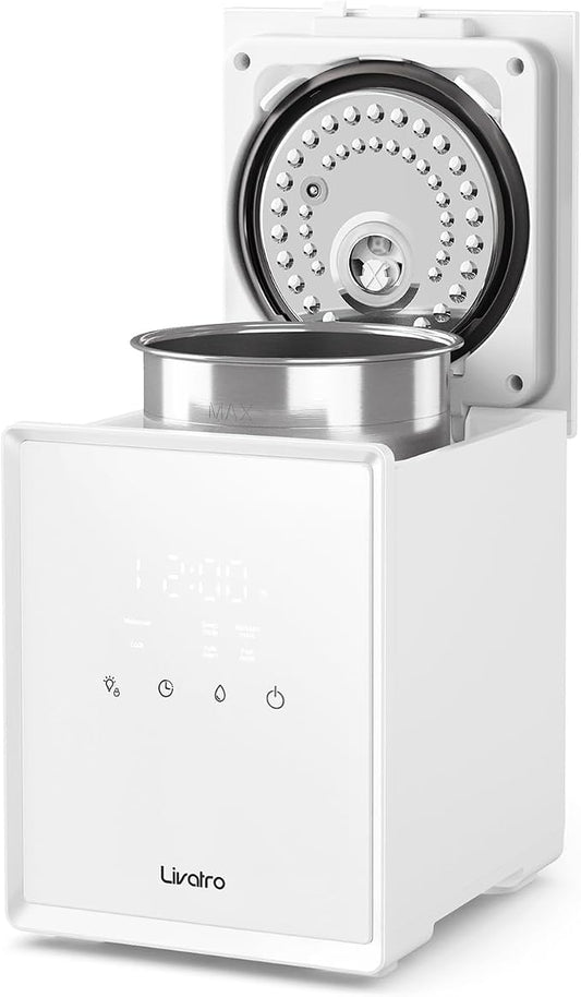 Livatro 3L Stainless Steel Humidifiers for bedroom with Warm Mist Steam
