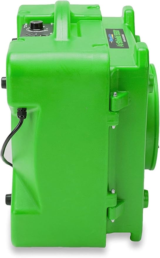 BlueDri Air Shield 550 HEPA Air Scrubber, Water Damage Restoration Equipment Air Purifier, Covers 1400 Sq. Ft, Daisy Chain Capable, For Commercial Use, Green, BD-AS-550