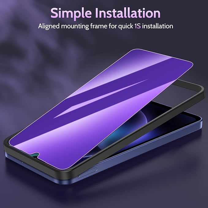 2 Pack for Samsung Galaxy A16 / A17 5G Privacy Screen Protector Tempered Glass, Purple Gradient, Anti-Spy Anti-Blue Light Anti-Scratch No Bubble Case Friendly Easy Installation