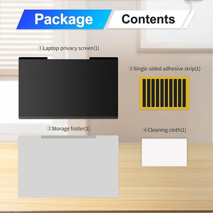 Magnetic Laptop Privacy Screen Filter 15.6 Inch for 16:9 Computer Monitor, Removable Anti Blue Light Privacy Shield, Anti-Glare Protector Compatible with Dell Hp Asus Lenovo