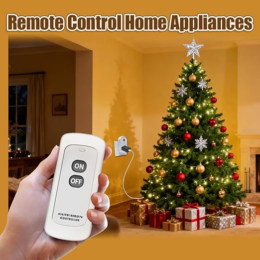 Remote Control Outlet, C-GLNKY Wireless Electrical Plug Switch for Lights, Lamps, Fans, 100ft RF Range,15A 1800W (1 Remote + 1 Outlet+1 Battery)