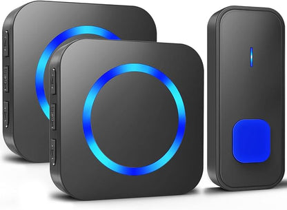 SURFOU Wireless Doorbell for Home, 1 Push Button & 2 Plug-in Receivers