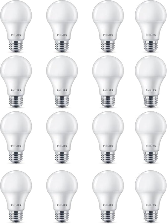 Philips 75-Watt Equivalent A19 Non-Dimmable E26 LED Light Bulb Soft White 2700K 16-Pack