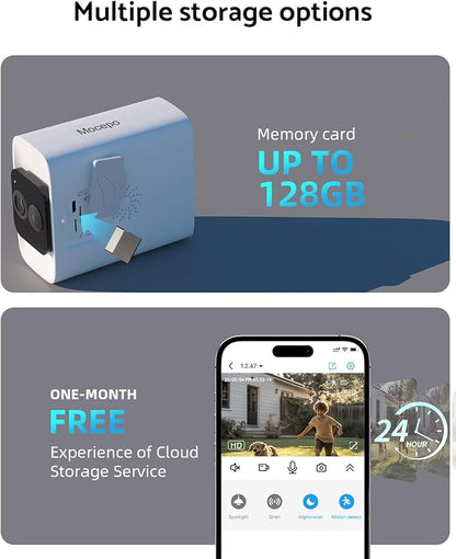 Solar Camera Outdoor Wireless 5G -4MP Outdoor Camera Wireless with Integrated Solar Panel, Color Night Vision, Two-Way Audio