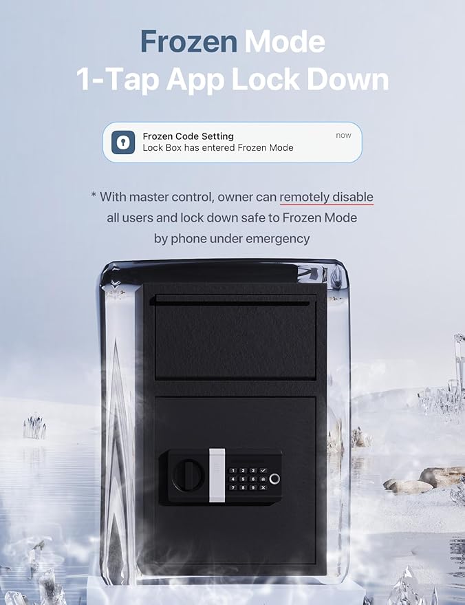 FORFEND Smart Fingerprint Safes | WiFi Safe Box App Unlock/Alarm | Voice Command, Kidnap SOS Alarm, Tamper Proof, Frozen Mode | Biometric Caja Fuerte Money Lockbox History Track Remote Live Monitor