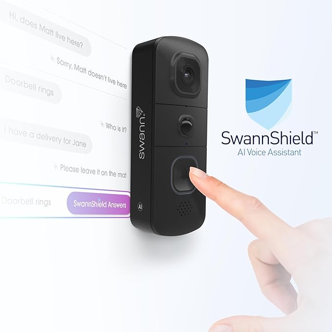 Swann Evo Wireless Video Doorbell Black
